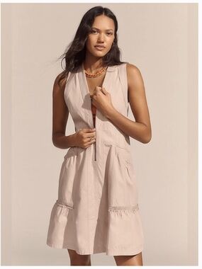 Daily Practice Anthropologie Cotton Trek Utility Mini Dress Muted Rose Size M